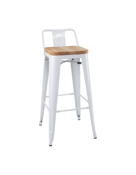 Tabourets bistro hauts Bolero blancs - lot de 4