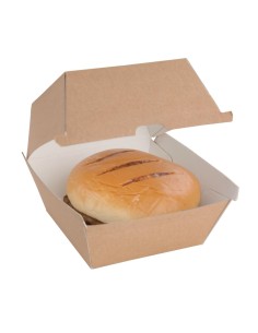 Grandes boîtes hamburger compostables kraft 112mm - Fiesta (150 pcs) 2