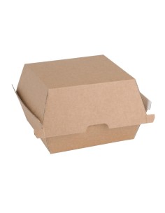 Boîtes hamburger compostables kraft 105mm - Lot de 200