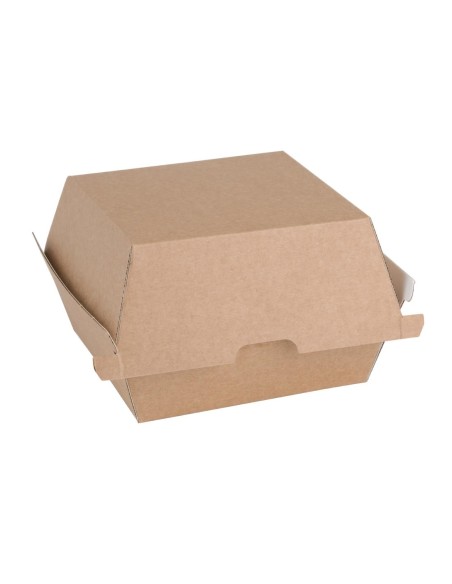 Boîtes hamburger compostables kraft 105mm - Lot de 200