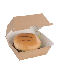 Boîtes hamburger compostables kraft 105mm - Lot de 200 2