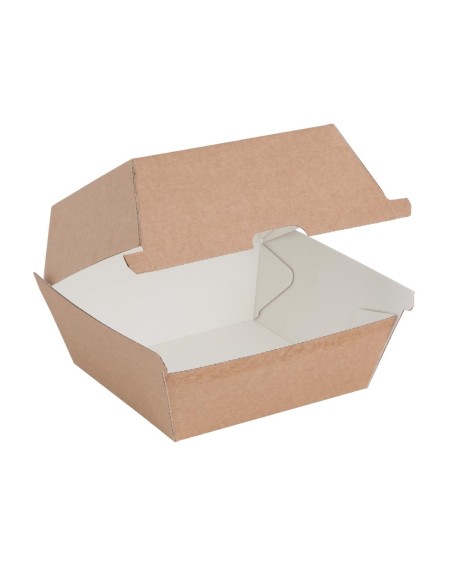 Boîtes hamburger compostables kraft 105mm - Lot de 200