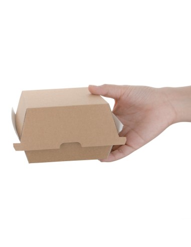 Boîtes hamburger compostables kraft 105mm - Lot de 200