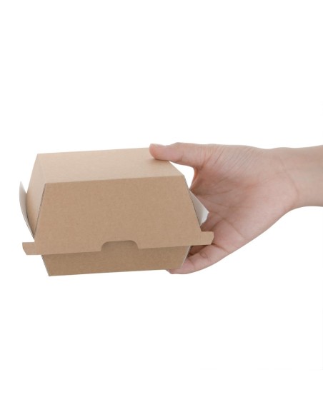 Boîtes hamburger compostables kraft 105mm - Lot de 200