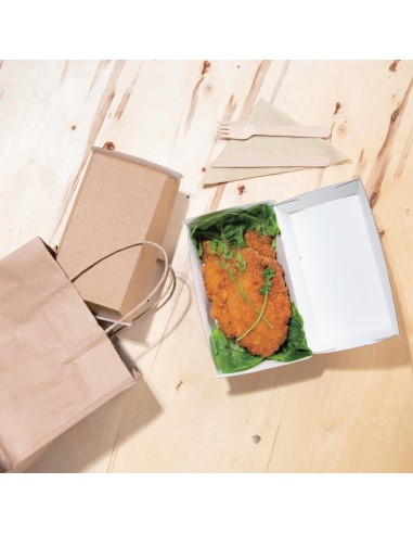 Petites boîtes kraft compostables Fiesta 172mm - Lot de 200