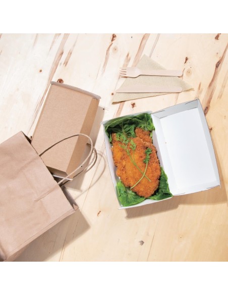 Petites boîtes kraft compostables Fiesta 172mm - Lot de 200