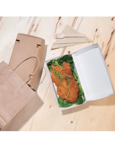 Grandes boîtes kraft compostables Fiesta 204mm - Lot de 100