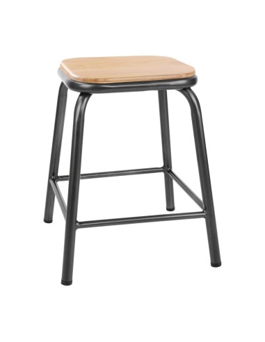 Tabourets bas Bolero Cantina gris - lot de 4