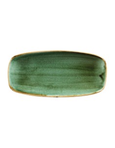 Assiettes oblongues Churchill Stonecast Samphire Green - Lot de 12