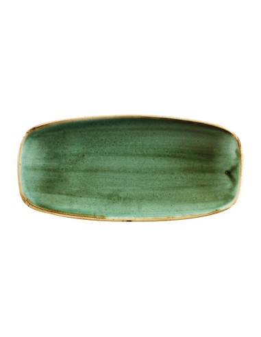 Assiettes oblongues Churchill Stonecast Samphire Green - Lot de 12