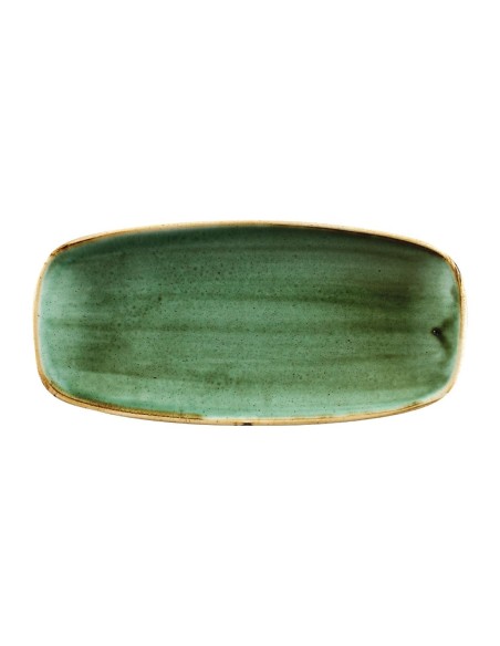 Assiettes oblongues Churchill Stonecast Samphire Green - Lot de 12