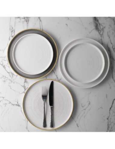 Assiettes Churchill Stonecast Peppercorn Grey 210mm - Lot de 6