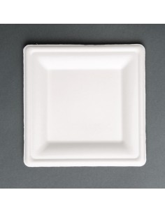 Assiettes carrées en bagasse Fiesta Compostable 261mm - lot de 50