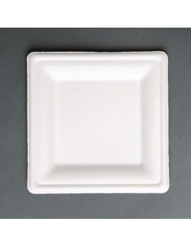 Assiettes carrées en bagasse Fiesta Compostable 261mm - lot de 50
