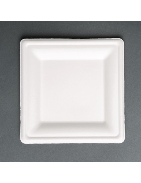 Assiettes carrées en bagasse Fiesta Compostable 261mm - lot de 50