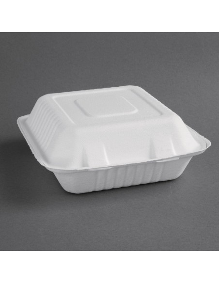Boîtes à couvercle charnière en bagasse 223 mm - Lot de 200