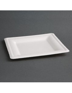 Assiettes carrées en bagasse Fiesta Compostable 261mm - lot de 50 2