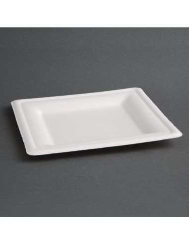 Assiettes carrées en bagasse Fiesta Compostable 261mm - lot de 50