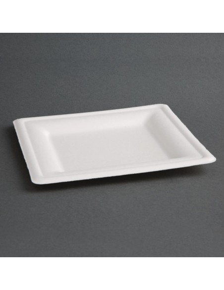 Assiettes carrées en bagasse Fiesta Compostable 261mm - lot de 50