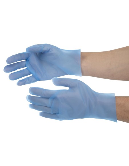 Gants alimentaires TPE bleus L - 200 pcs Nisbets Essentials