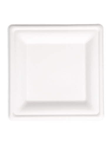 Assiettes carrées en bagasse Fiesta Compostable 261mm - lot de 50