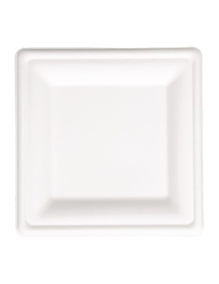 Assiettes carrées en bagasse Fiesta Compostable 261mm - lot de 50