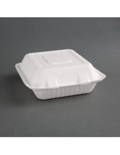 Boîtes 3 compartiments compostables en bagasse - Fiesta 200 pcs
