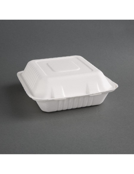 Boîtes 3 compartiments compostables en bagasse - Fiesta 200 pcs