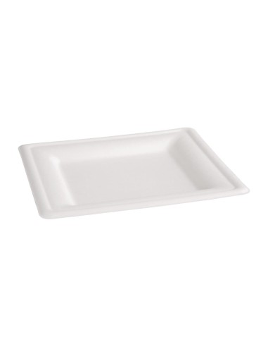 Assiettes carrées en bagasse Fiesta Compostable 261mm - lot de 50