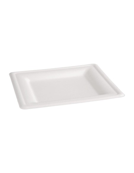 Assiettes carrées en bagasse Fiesta Compostable 261mm - lot de 50