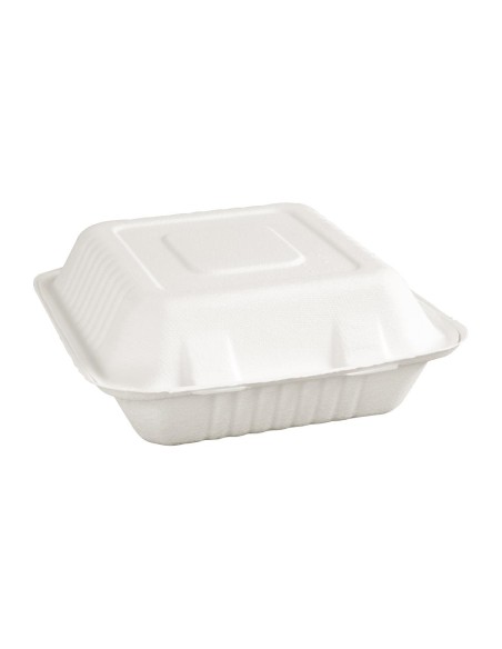 Boîtes 3 compartiments compostables en bagasse - Fiesta 200 pcs