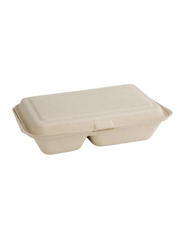 Boîtes 2 compartiments compostables Fiesta 253mm - lot de 200