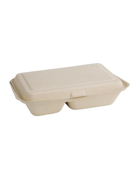 Boîtes 2 compartiments compostables Fiesta 253mm - lot de 200