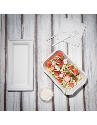Barquettes compostables en bagasse 680 ml - Lot de 50