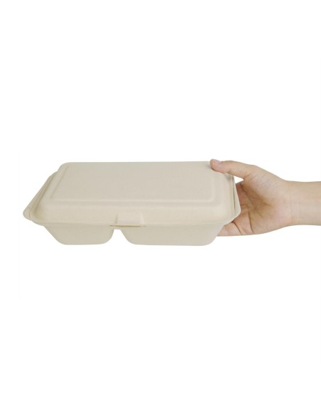 Boîtes 2 compartiments compostables Fiesta 253mm - lot de 200