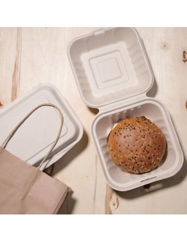 Boîtes hamburger compostables Fiesta 152mm - lot 500