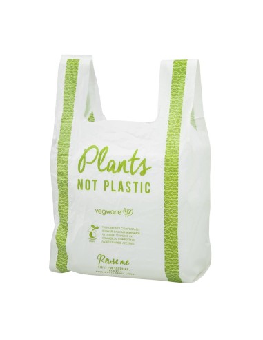 Sacs bretelles compostables PLA Vegware 500 pcs - taille moyenne