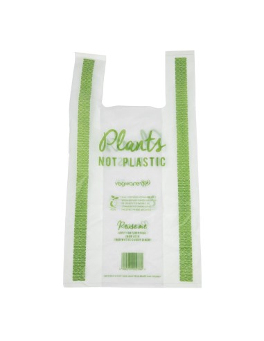 Sacs bretelles compostables PLA Vegware 500 pcs - taille moyenne