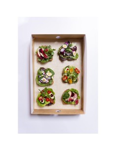 Grandes boîtes compostables Vegware avec plateau - Lot de 25 2