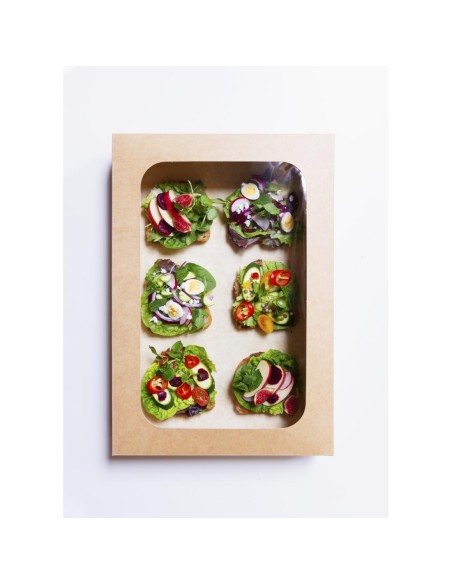 Grandes boîtes compostables Vegware avec plateau - Lot de 25