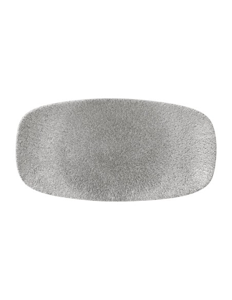 Assiettes oblongues Churchill Raku Jasper Grey - lot de 12
