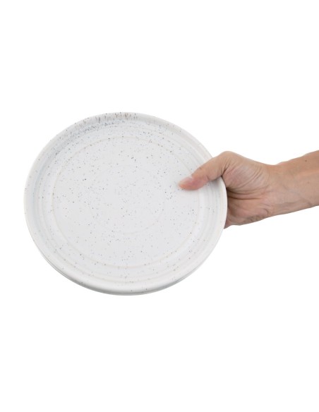 Assiettes plates Olympia Cavolo blanc moucheté 220mm - lot de 6