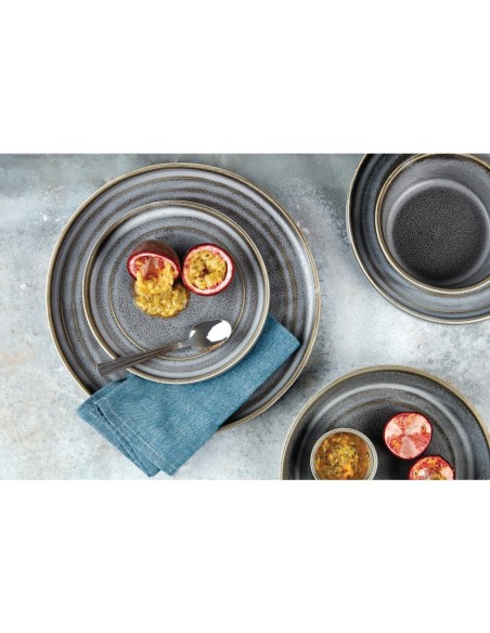 Assiettes plates Olympia Cavolo 220 mm gris - lot de 6