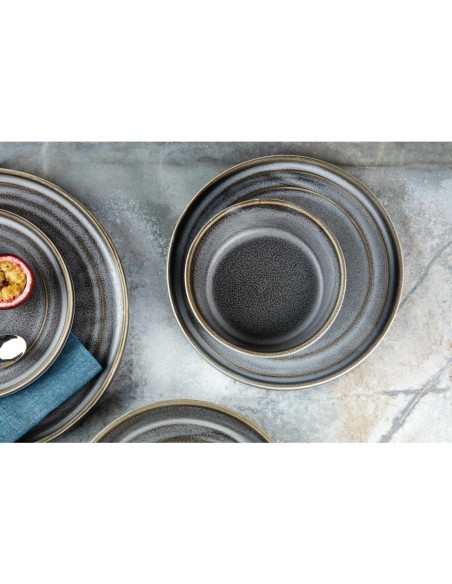 Assiettes plates Olympia Cavolo anthracite 270 mm - lot de 4