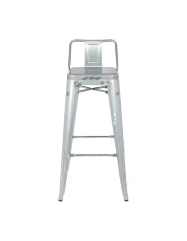 Tabouret haut en acier galvanisé avec dossier Bolero Bistro (paquet de 4)