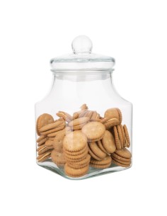 Bocal à biscuits carré Olympia 2,9L - verre transparent 2