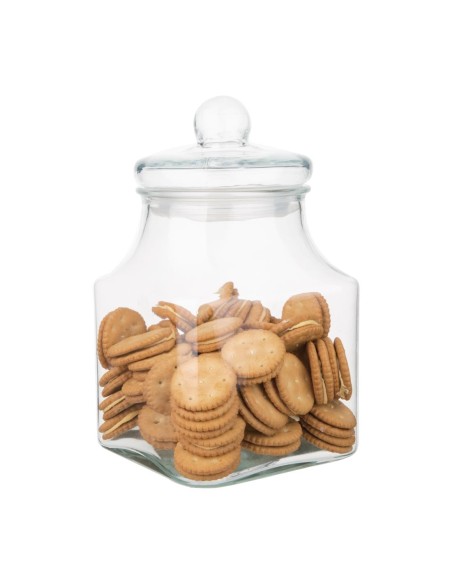 Bocal à biscuits carré Olympia 2,9L - verre transparent