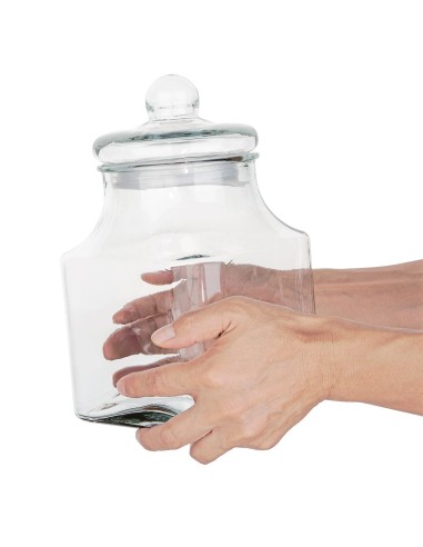 Bocal à biscuits carré Olympia 2,9L - verre transparent