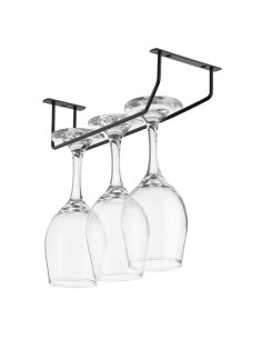 Support de verres à pied noir Olympia 254 mm - rangement compact