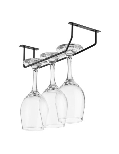 Support de verres à pied noir Olympia 254 mm - rangement compact